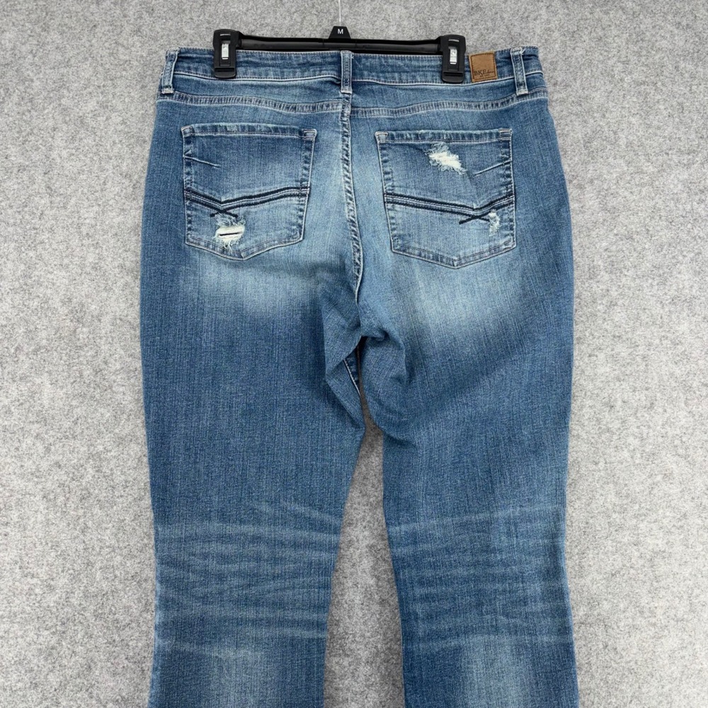 BKE Gabby Curvy High Rise Straight Leg Distressed Raw Hem Jeans 33x33.5 ABK465 - Picture 10 of 12
